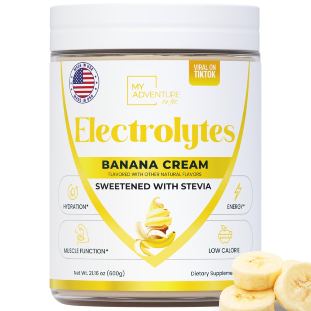 Zero Sugar - Banana Cream Electrolytes Powder - Refreshing Hydration - Caffeine Free Energy with All Natural Ingredients - Vegan Keto & Paleo - Sugar Free Electrolytes Powder Drink Mix - 150 Servings