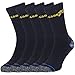 Goodyear Workwear, Confezione da 5 calze da lavoro imbottite con tacco a contrasto, colore nero, taglia unica da 39 a 46