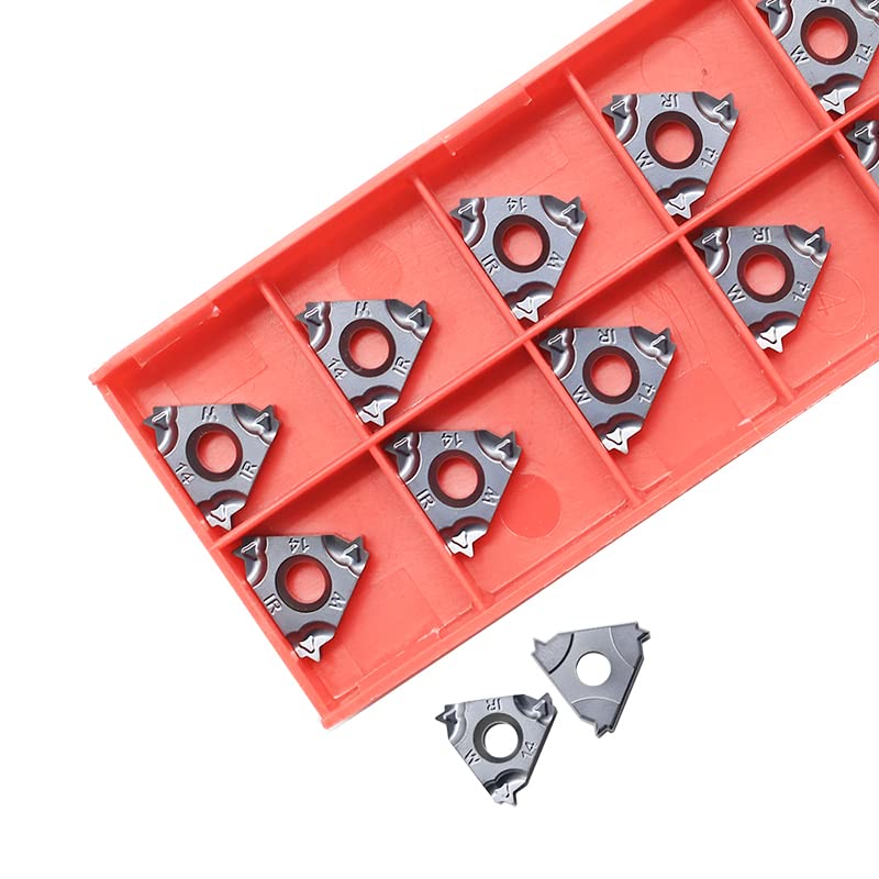 Tool Part for 16IRM 14W Thread 60 Angle 10PCS Thread Turning Tool Tungsten Insert Threading Lathe 16IR 14W (Shank Diameter: 16IRM 14W)