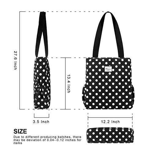 Image of KAMO Floral Tote Bag - Waterproof Lightweight Handbags Travel Shoulder Bag for Hiking Yoga Gym Swimming Travel Beach