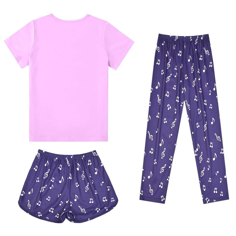 Image of Mirawise Girls 3 Pc Pajamas Sleepwear Cotton Pjs Clothes Set 4-13 Years