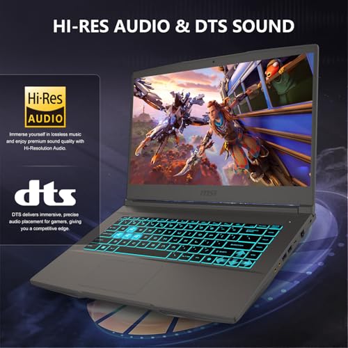 Image of PCONLINE MSI Thin 15 4050 Gaming Laptop, 13 Gen Intel Core i7-13620H, GeForce RTX 4050, 15.6 inch 144Hz FHD IPS-Level, 32GB RAM, 1TB SSD, HDMI, Blue Backlit Keyboard, HD Webcam, Wi-Fi 6E, Windows 11 Home