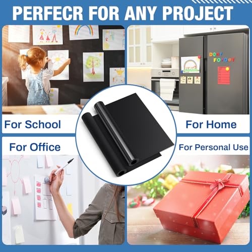 Image of Amylove 8.5 inch x 5 ft Extra Large Magnetic Sheets Roll for Crafts, 30 Mil Black Flexible Vinyl Non Adhesive Cuttable Backing Sheet for Die Arts Refrigerator Metal Storage