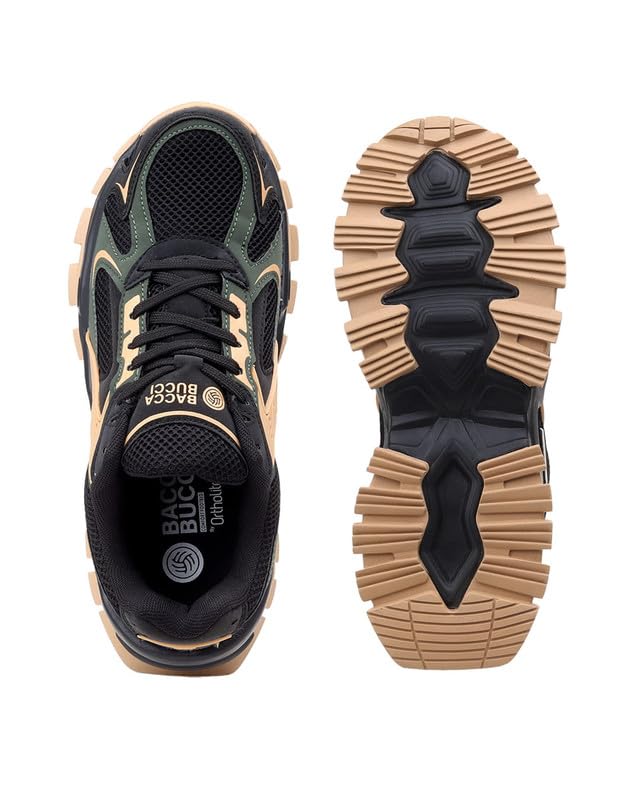 Image of Bacca Bucci HYPERMAX Men's Chunky Sneakers | Rugged Lifestyle Shoes with Mesh Upper, EVA Midsole & Heavy Grip Rubber Outsole | Streetwear, Walking & Everyday Wear