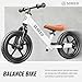 SEREED Toddler Balance Bike 2 Year Old, No Pedal Kids Bicycle Toys for 2-5 Years Old, Tool-Free Adjustment, Customize Plate with Stickers, Gift for 2-3 Boys Girls (White)