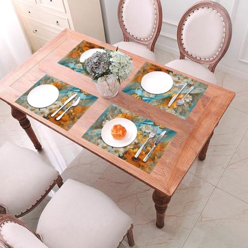 Sets de table tissés papillon bleu pour repas de fête et pique-nique