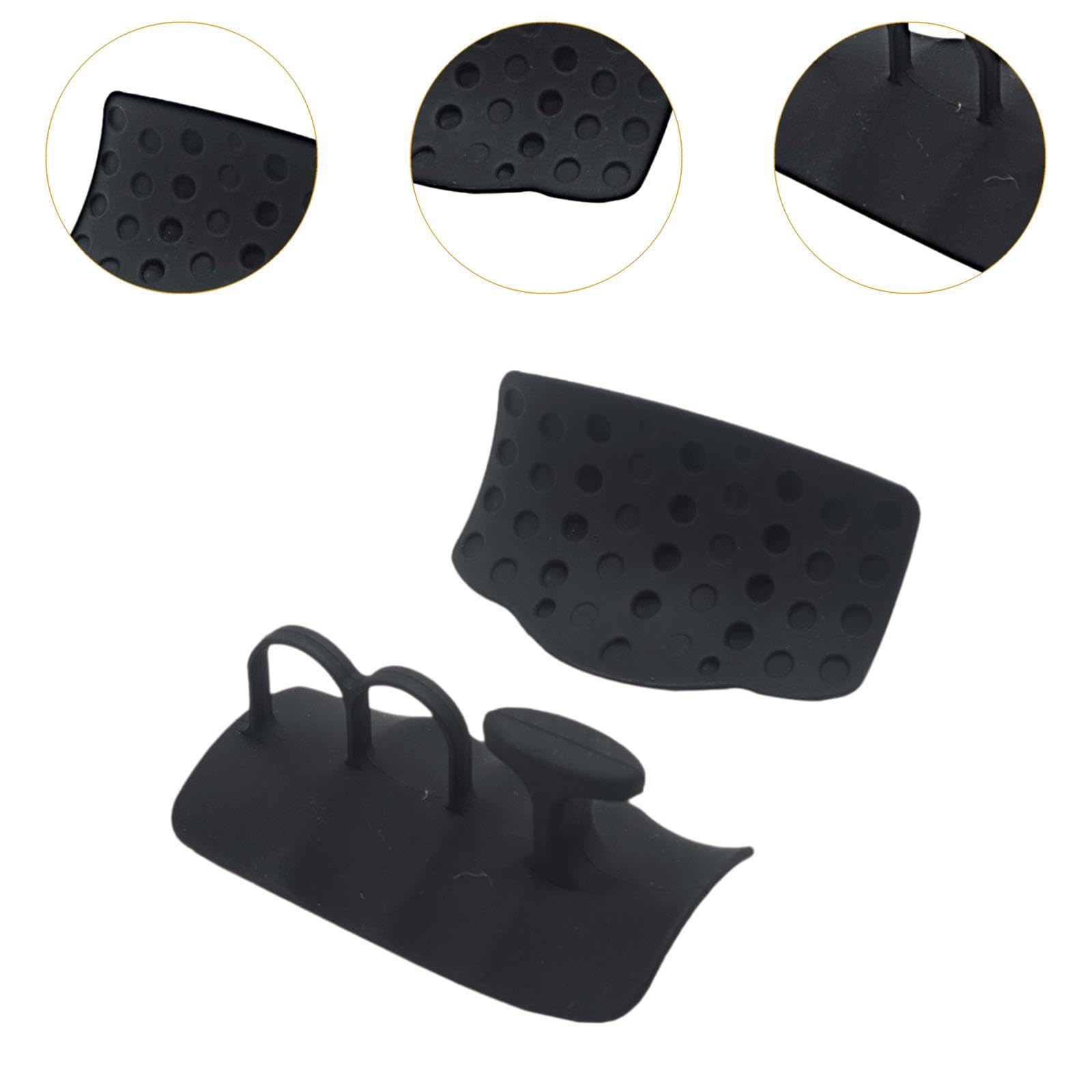 Yiju 2Pcs Weight Lifting Grips Workout Grips Non Slip for Adults Silicone Grip Pads Hand Protector for Powerlifting Gym Training, Black