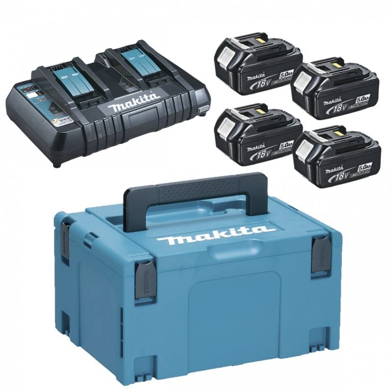 Makita Ladegerät 18v TAVT 2x 18V Akku & Ladegerät Set - Kompatibel Mit Makita BL1850 BL1860 Makita 18v