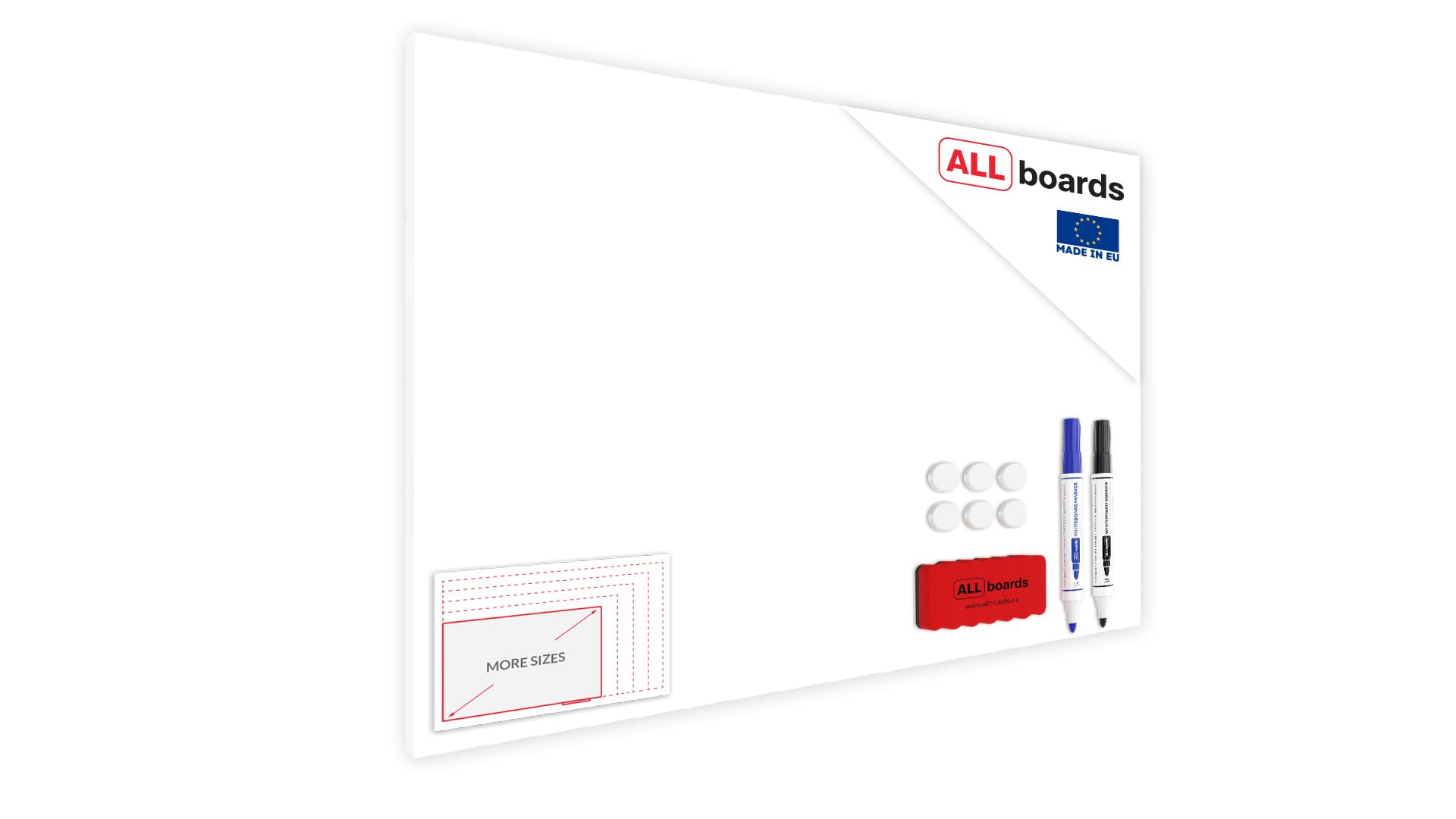 Magnetic Boards MetalBoard White Classic White 120x90cm Frameless a Magnetic Metal Poster for All Types of Magnets + a Set of Accessories Include โ image 1