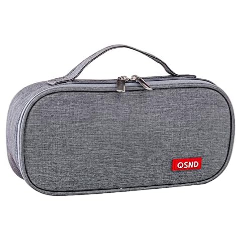 Large Capacity Pencil Case, Portable Big Pen Holder Stationery Storage Pouch Cases Organizer for Girls Boys Student College Middle High School Supplies Gray Cover