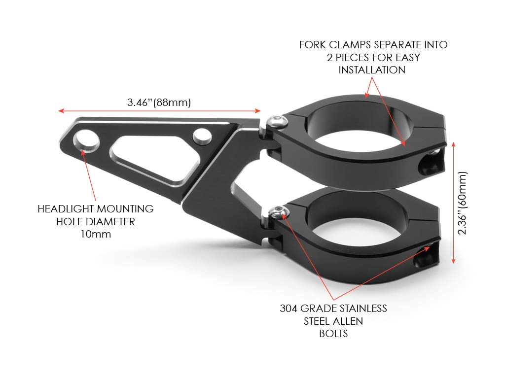 Alchemy Parts Custom Chopper Motorcycle Headlight Headlamp Brackets