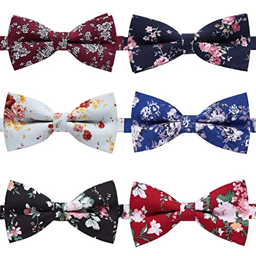Image of AUSKY 8 PACKS Elegant Adjustable Pre-tied Bow Ties for Men Boys (1&4&5&6&8 Pack for option)