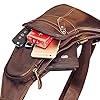 Xieben Leather Sling Backpack Crossbody Chest Bag Pack for Men Women Travel Outdoor Sports Hiking Camping Shoulder Day Pack Daypack Coffee #5