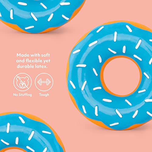 ZippyPaws Latex Donutz, Durable Dog Toy for Interactive Play No Stuffing, Blueberry, 6 x 6 x 1.25 in - Image 3