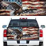Tobethay Turck Tailgate Wraps Decals - 66x23.6 in Tailgate Decals for Trucks, Tailgate Vinyl Decals & Graphics for Truck, Tailgate Wraps for Trucks Pickup, American Egale Flag Tailgate Decal