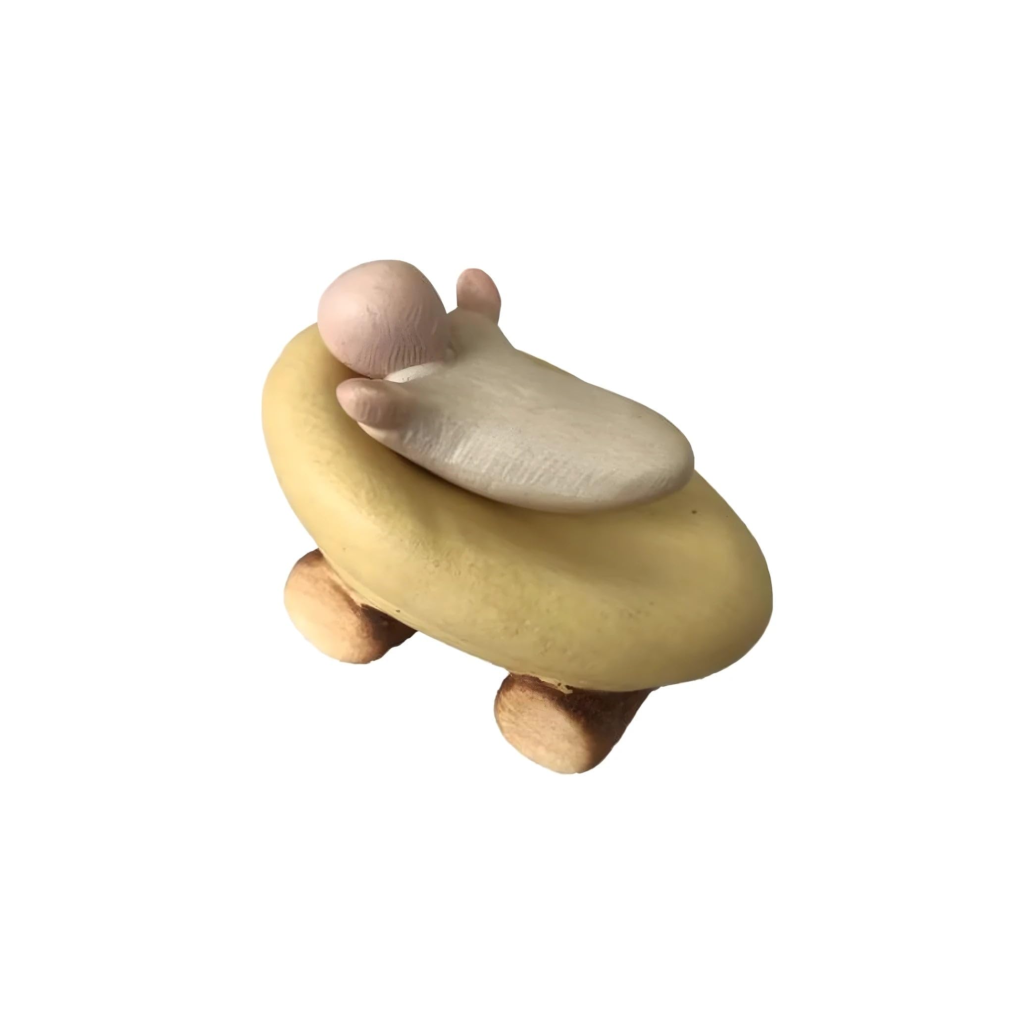 Wooden Infant in Cradle - Natural, Dolfi