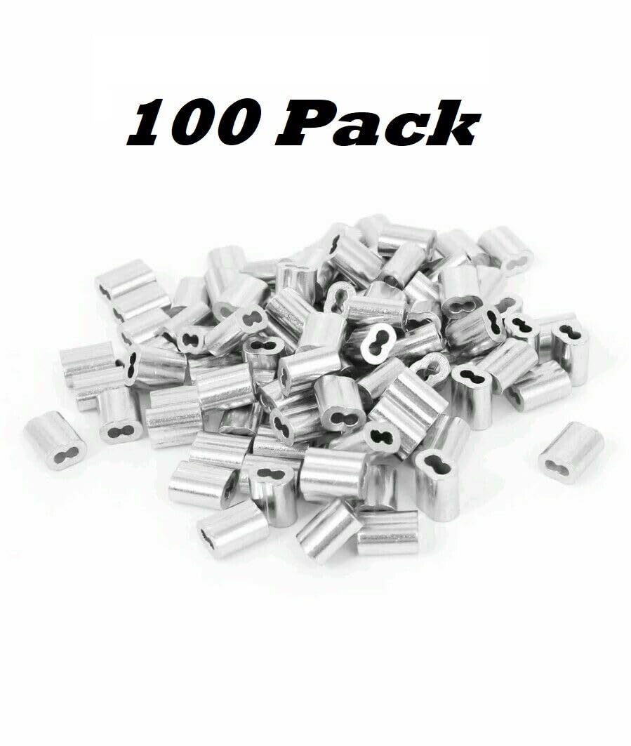 Generic 1/8 Inch Aluminum Double Ferrules 100 Pack