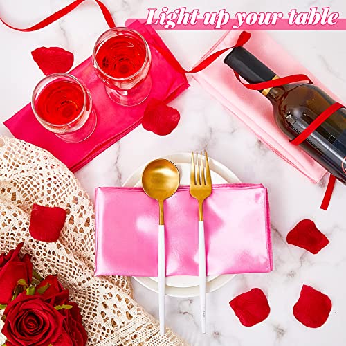 Set de 60 Servilletas de Tela Satinadas Rosadas 43x43 cm miniatura 5