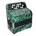 FLEXMAN 22 Key 8 Bass Accordion, Professional Anti Slip Sensitive Button Accordion Musical Instrument with Strap Bag for Beginners Devotees (Green)