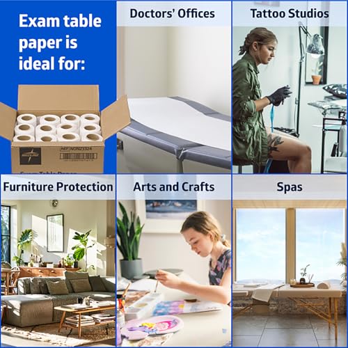 Image of Medline Medical Exam Table Paper, Crepe Table Paper, 18 inches X 125 feet, Case of 12 Rolls