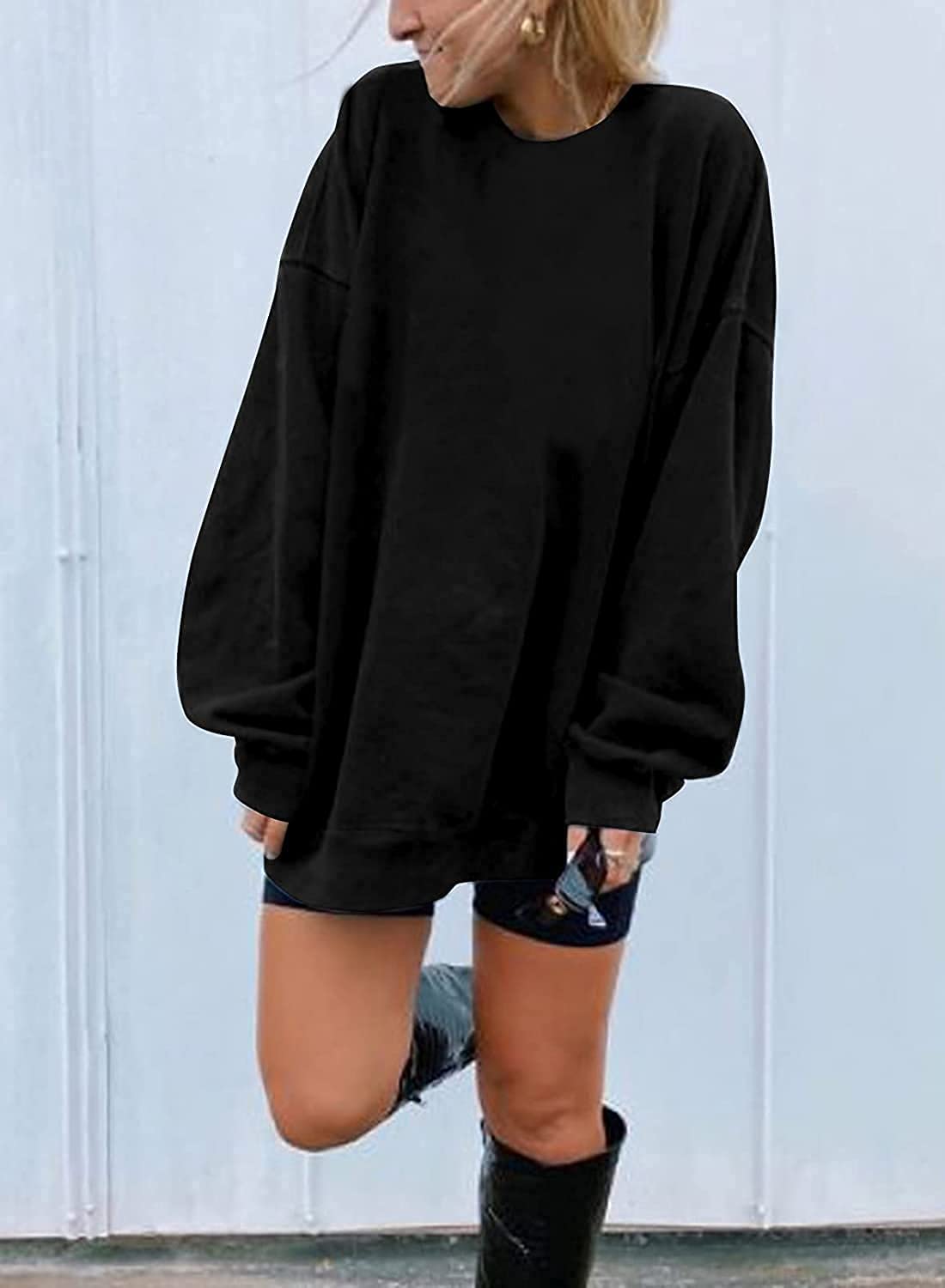 Los Angeles bluza damska, oversize, koszulka z długim rękawem, okrągły dekolt, luźna, bez kaptura, dla nastolatek, dziewcząt, w stylu vintage