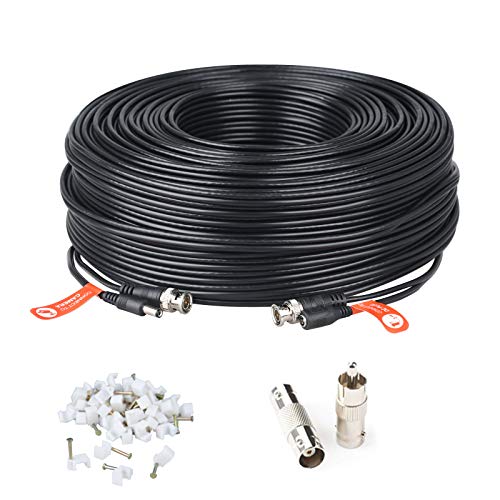 🔥 Crazy Deals Tonton 200Ft 4K 8MP 5MP 2MP 60 Meters Pre-Made All-in-One BNC Cables,Mini RG59 Cable,Extension Wire Cord for Security Camera System,Surveillance DVR Kit,CCTV Bullet Cameras or Dome Cameras(Black)