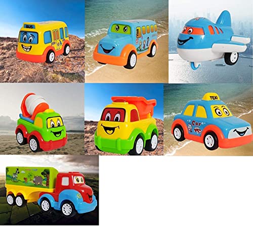 Image of DEUSON ECOM Unbreakable Transportation Vehicle Baby Car Toy for 1 Year Old Boy Push and Go Vehicles Friction Toys Cars Set 7 Toy for Kids