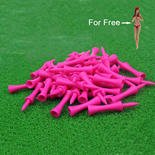 Crestgolf-Golf-Tees-Plastic-Castle-tee-Step-Down-Value-50-Pack-2-3-4inch-Set-Control-de-Altura-Profesional-para-Practicar-Color-Rosa