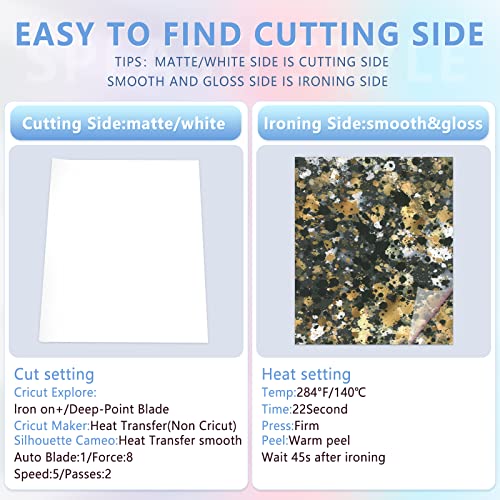 Tintnut Splash Heat Transfer Vinyl - 16 Sheets 10X12 Inch Htv Ink Watercolor Iron On Vinyl For T-Shirts Hats Clothes,For Cricut & Silhouette Cameo #TOP3