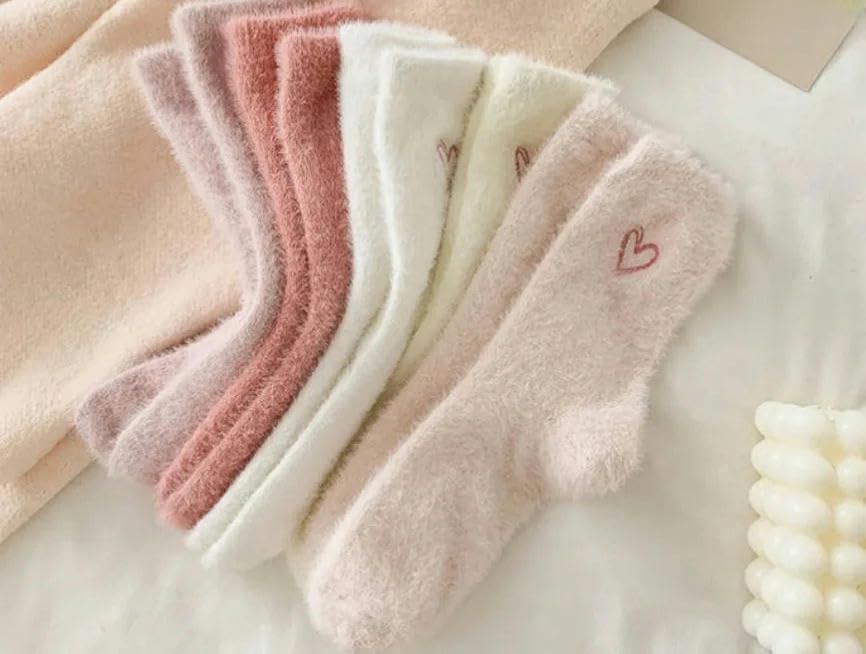Plush socks 2pc Women's Autumn And Winter Thick Warm Sleeping Plush Floor Socks