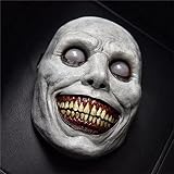 KATISHYRO Creepy Halloween Mask, Smiling Demons Horror Mask for Halloween Decorations Costume Creepy Cosplay Party Props