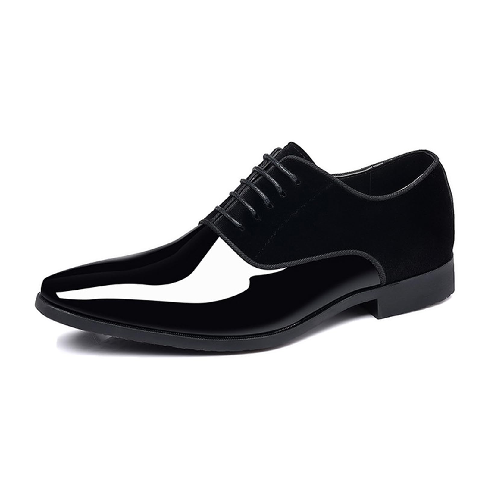 Hombre Zapatos de Vestir Formales con Cordones Zapatos Oxfords de Negocios Charol Zapatos de Boda