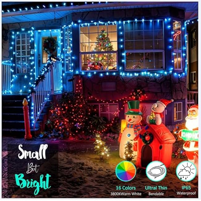 Outdoor String Lights - 80 Ft Rope Lights with 240 Color Changing LEDs, Waterproof & Plug-in for Wedding, Patio, Garden & Christmas Decor