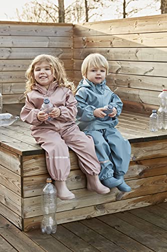 Celavi Unisex Kids Basic Recycle PU Rainwear Set, Smoke Blue, 140