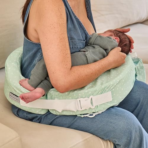 Image of My Brest Friend Original Nursing Pillow Cover - Slipcovers for Baby - Adjustable Fit, Easy Care, Durable - Original Nursing Pillow Not Included, Minty Geo
