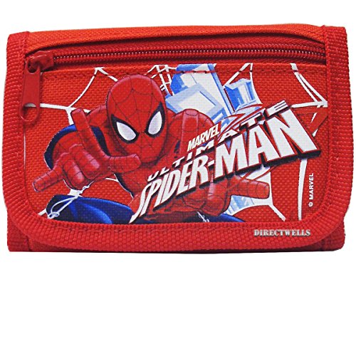 Marvel Spiderman Ultimate Authentic Licensed Trifold Children Wallet (Red)