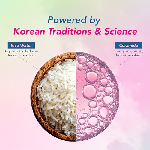Image of DR.RASHEL Korean Glass Skin Essence Set, 4-Step Skincare Kit with Scrub, Gel, Face Pack, Cream, Rice Water and Ceramide Complex, 1520ml