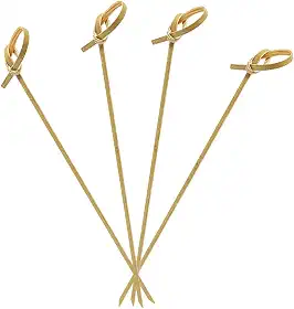 Espetinho De Bambu Nó 15 Cm Decoração Restaurante 100 Un