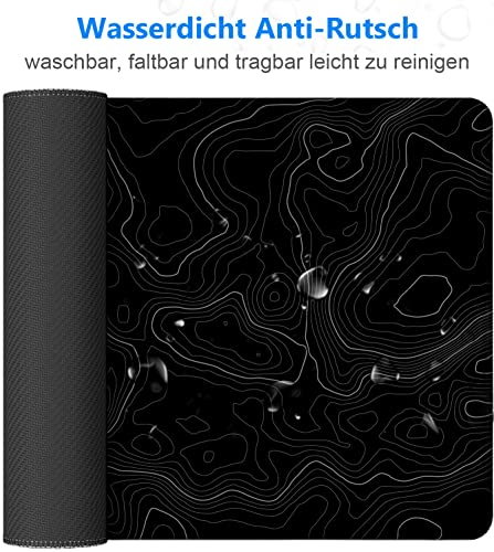 Muismat voor gamen, XXL, 900 x 400 mm, artistiek, met afgeronde hoeken, ruim, genaaide randen, waterdicht, anti-slip, voor pc, macbook, laptop, voor meer precisie en snelheid - Afbeelding 6