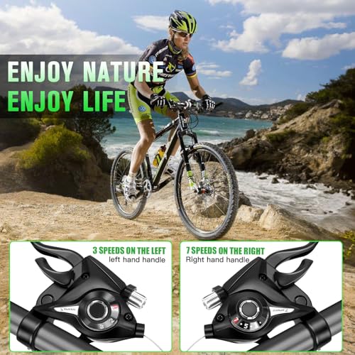 image for mycheng Bike Gear Shifter, 3x7 21 Speed Shifter Brake Lever Set for Mo
