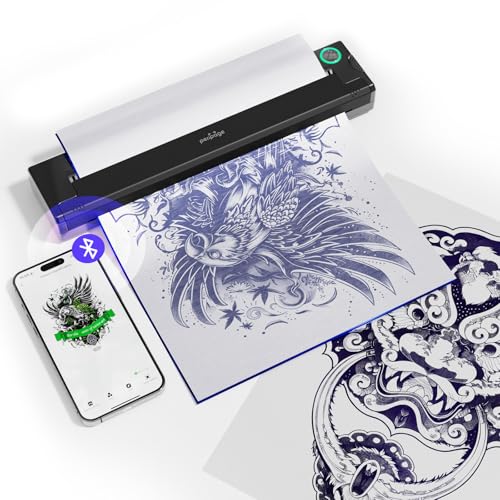 PeriPage P90 Wireless Tattoo Stencil Printer, Thermal Tattoo Machine with 5pcs Free Transfer Paper – Ideal for Tattoo Artists & Enthusiasts – Compatible with Smartphone & PC & Pad
