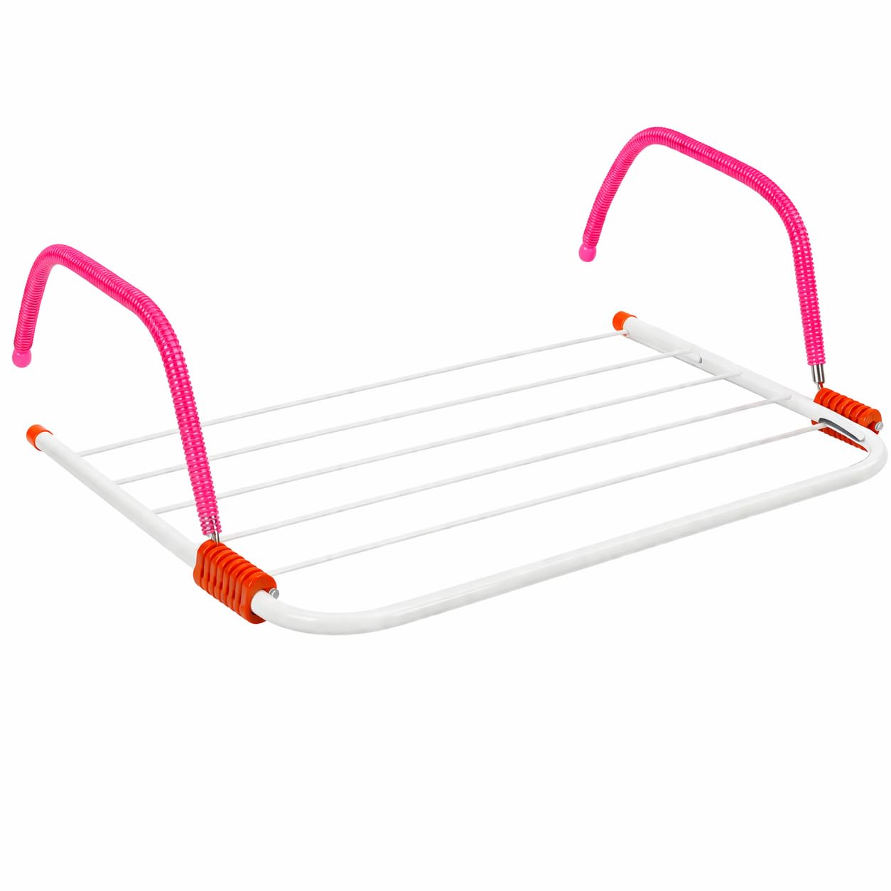 BURAKH 5 Bar Radiator Folding Airer Clothes Dryer Rack Towel Holder Drying Rail 3M Laundry Folding Airer for Washing, Caravan, and Home Use (5 bars 3 Metre)