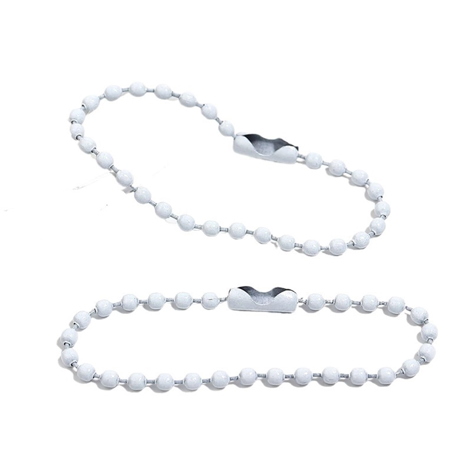 Wjiayao White Feet Ball Bead Chain 100Pcs/Lot 10Cm Iron Colorful Ball Bead Chain Fits Keyring Key Chain For Jewellery Making(,10Cm)