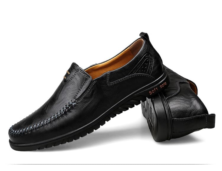 Men's Fashion Handmade Comfortable Casual Loafers with Soft Sole Shoes, Middle Aged Men's Footwear3