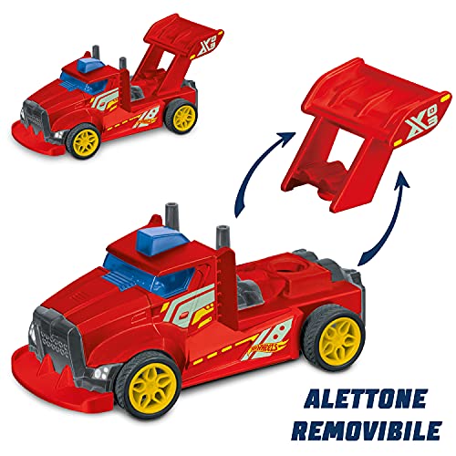 MONDO Hot Wheels Motors Camion radiocommandé avec remorque Extensible et Voiture à rétro Friction Double Rig Truck 32cm Jouet Enfant et Plus 63681 - vue 4