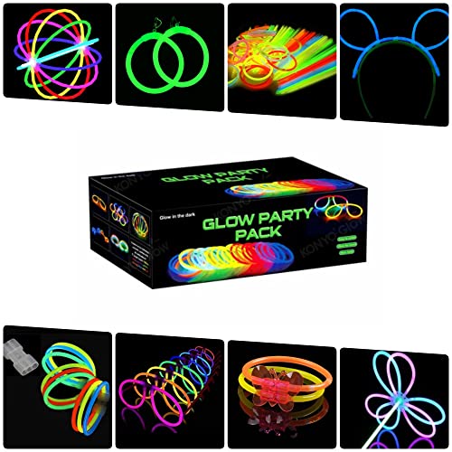 Pack fiesta Glow pulseras, collares, gafas, pulseras triples, orejas conejo, pendientes, flores, bola luminosa - 224 elementos Cover