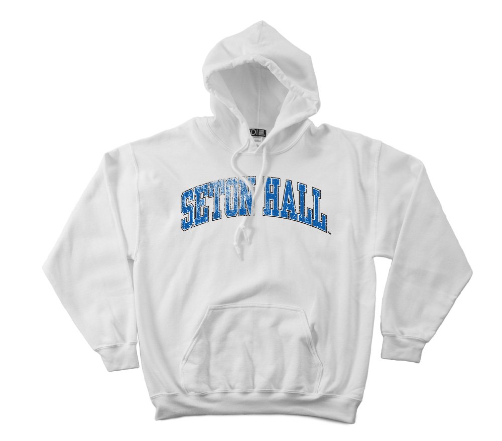NCAA Seton Hall Pirates 50/50 Blended 8-Ounce Vintage Arch Hooded Sweatshirt