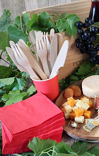 LE NAPPAGE 50 Servietten, aus Watte, 33 x 33 cm, 2-lagig, FSC Rot, Zellulose, 33 x 33 cm