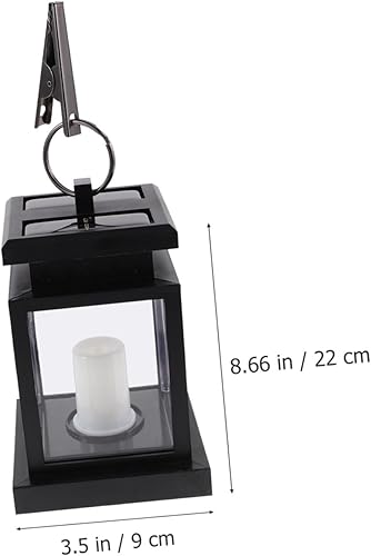 Miniatura 4 de Uonlytech 2 linternas solares de metal al aire libre lámpara de pilar de plástico con llama parpadeante para camino de jardín