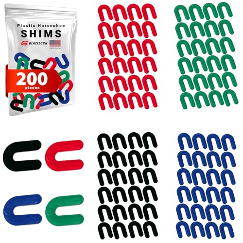 Plastic Horseshoe Shims for Leveling Multipack 1/4, 1/8, 1/16, 1/32-inch